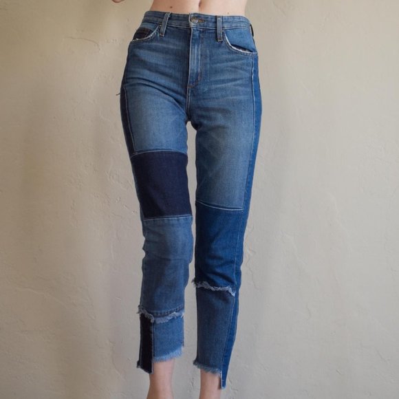 Joe's Jeans Debbie Patchwork High Rise Ankle Straight Leg Size 29 - Picture 2 of 14